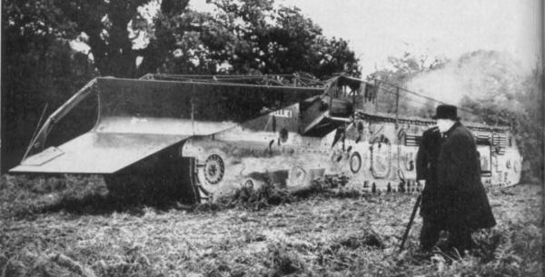 Churchill observing Nellie trials