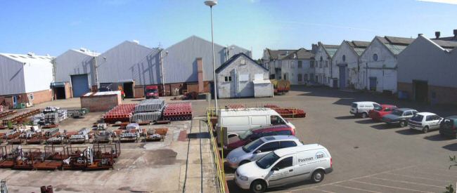 Looking north over castings compound towards Stores