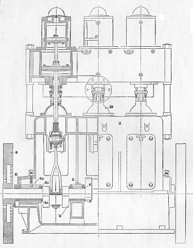 Sectional front view of Peache engine